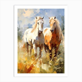 Horses Painting In Transylvania, Romania 1 Art Print