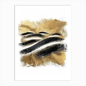 Gold And Black Abstract Painting 12 Art Print