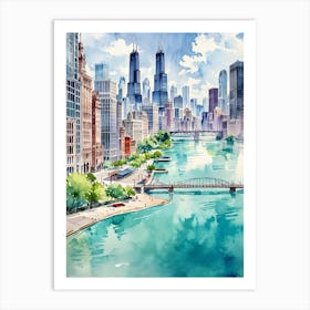 Chicago Skyline Canvas Print Art Print