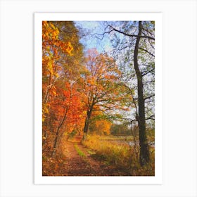 Autumn Trail trees Art Print