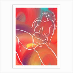 Nude Woman paint flow Art Print