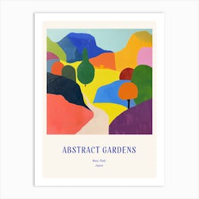 Colourful Gardens Nara Park Japan 1 Blue Poster Art Print