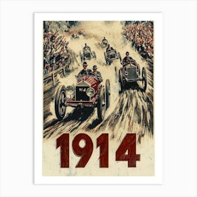 Aihrgdesign A Vintage Poster Of An Automobile Rally In 1914 F F814ecb6 C22e 4a56 Aace 59bc16f809e5 3 Art Print