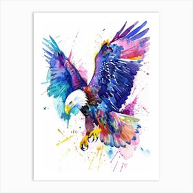 Eagle Colourful Watercolour 4 Art Print