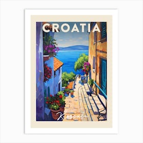 Korcula Croatia 4 Fauvist Painting  Travel Poster Art Print