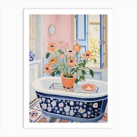 A Bathtube Full Of Anemone In A Bathroom 2 Art Print