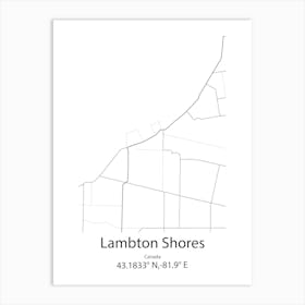 Lambton Shores,Canada Minimalist Map Art Print