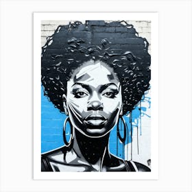 Graffiti Mural Of Beautiful Black Woman 295 Art Print