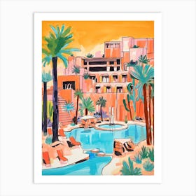 Sanctuary On Camelback Mountain Resort & Spa   Scottsdale, Arizona   Resort Storybook Illustration 2 Art Print