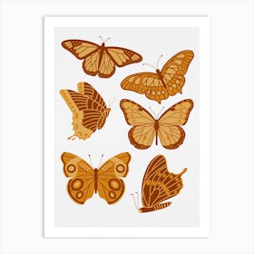 Texas Butterflies   Golden Yellow Art Print