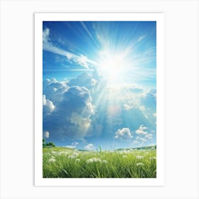 Capturing A Summers Day Where The Azure Sky Laden With Fluffy Clouds Shines Brilliantly Under The 2 1 Art Print