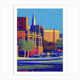 Rockford, City Us  Pointillism Art Print