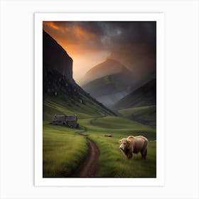 Bear In The Mountains Art Print