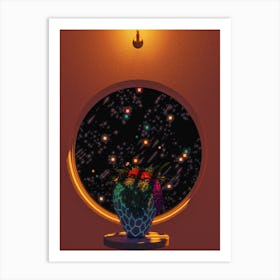 Science Fiction Alien Vase Astronomy View Art Print