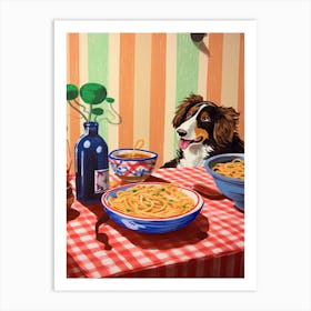 Dog And Pasta 1 Art Print