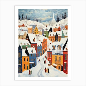 Winter Snow Quebec City   Canada Snow Illustration 1 Art Print