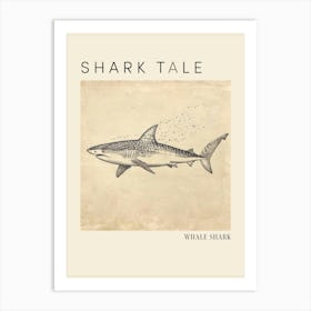 Whale Shark Vintage Illustration 2 Poster Art Print