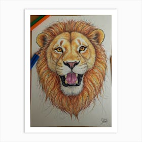 Lion Drawing 1 Art Print