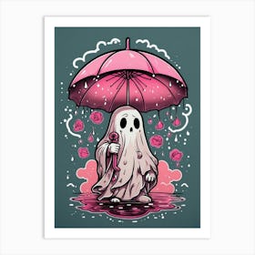 Ghost With Umbrella Art Print