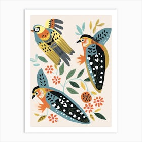 Folk Style Bird Painting American Kestrel 1 Art Print