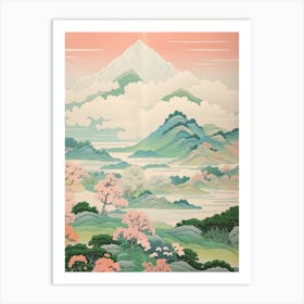 Mount Mitoku In Tottori, Japanese Landscape 4 Art Print