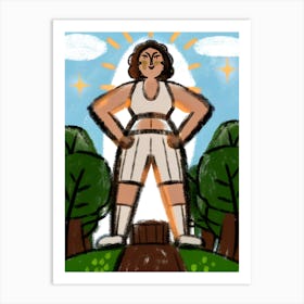 Girl in The Woods - Big Powerful Woman, Power Art Print