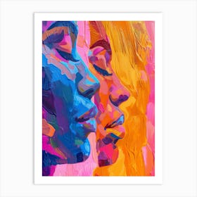 Two Women In Bright Colors Art Print