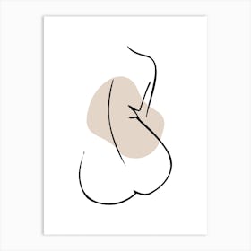 Woman'S Body - Line Art Art Print
