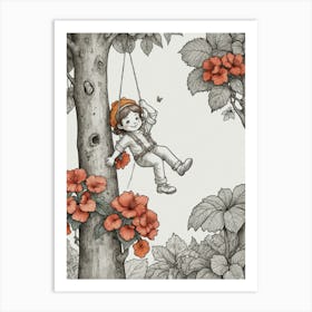 Swinging In The Trees Art Print