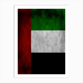 United Arab Emirates Flag Texture Art Print