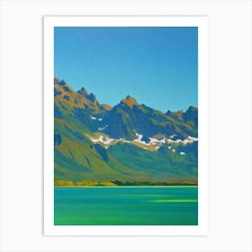 Nahuel Huapi National Park Argentina Blue Oil Painting 1  Art Print
