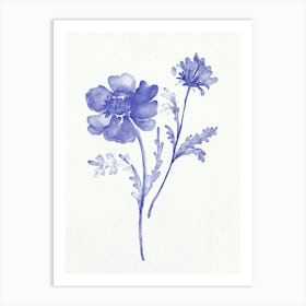 Blue Flowers 10 Art Print