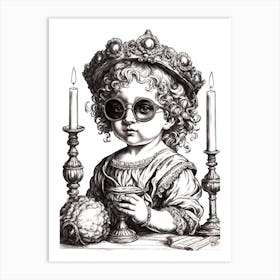 Little Girl With Glasses Art Print