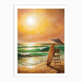 Lifeguard On The Beach Art Print