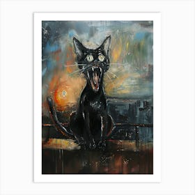 Fantastic Cat Screaming 19 Art Print