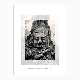 Poster Of Krong Siem Reap, Cambodia, Black And White Old Photo 1 Art Print