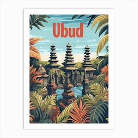 Aihrgdesign A Classic 1960s Travel Poster For Ubud 5 Art Print