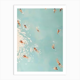 People Swimming In The Pool Art Print