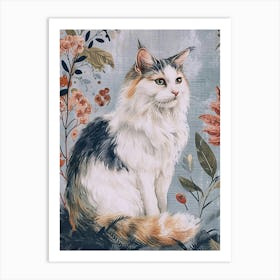 Turkish Angora Cat Japanese Illustration 4 Art Print