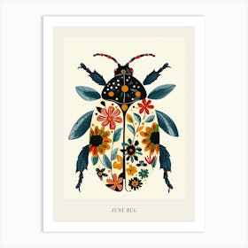 Colourful Insect Illustration June Bug 2 Poster Art Print