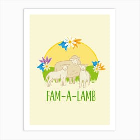 Fam-a-lamb Springtime Animals 1 Art Print