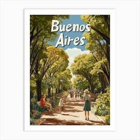 Aihrgdesign A Mid Century Modern Travel Poster For Buenos Aires Art Print