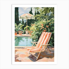 Sun Lounger By The Pool In Turin Italy Art Print