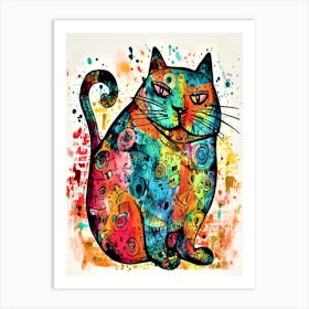 Colorful Cat Art Print