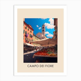 Rome Campo Dei Fiore Italy Vintage Travel Poster Art Print