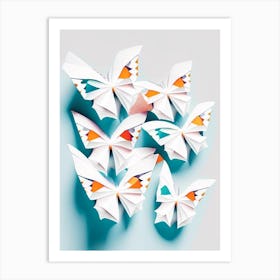 Butterflies Repeat Pattern Origami Style 1 Art Print
