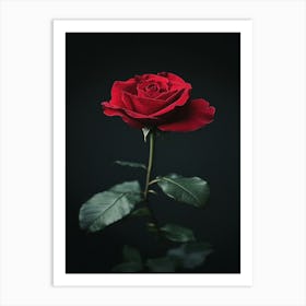 Single Red Rose 12 Art Print