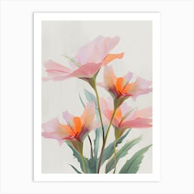 Bird Of Paradise Flowers Acrylic Pastel Colours 4 Art Print