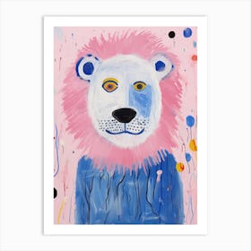 Playful Illustration Of Lion For Kids Room 2 Art Print