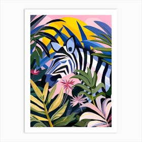 Zebra In The Jungle Art Print